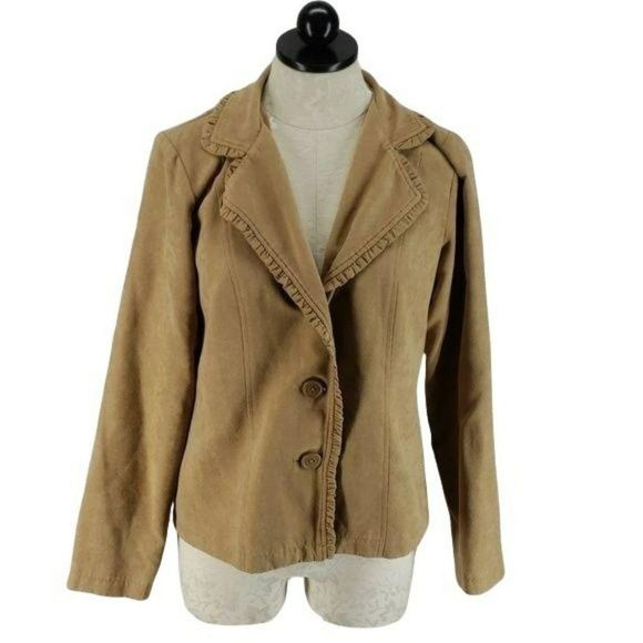 Parisian Works Tan medium 2 Button Jacket Blazer Work Attire - Picture 1 of 8